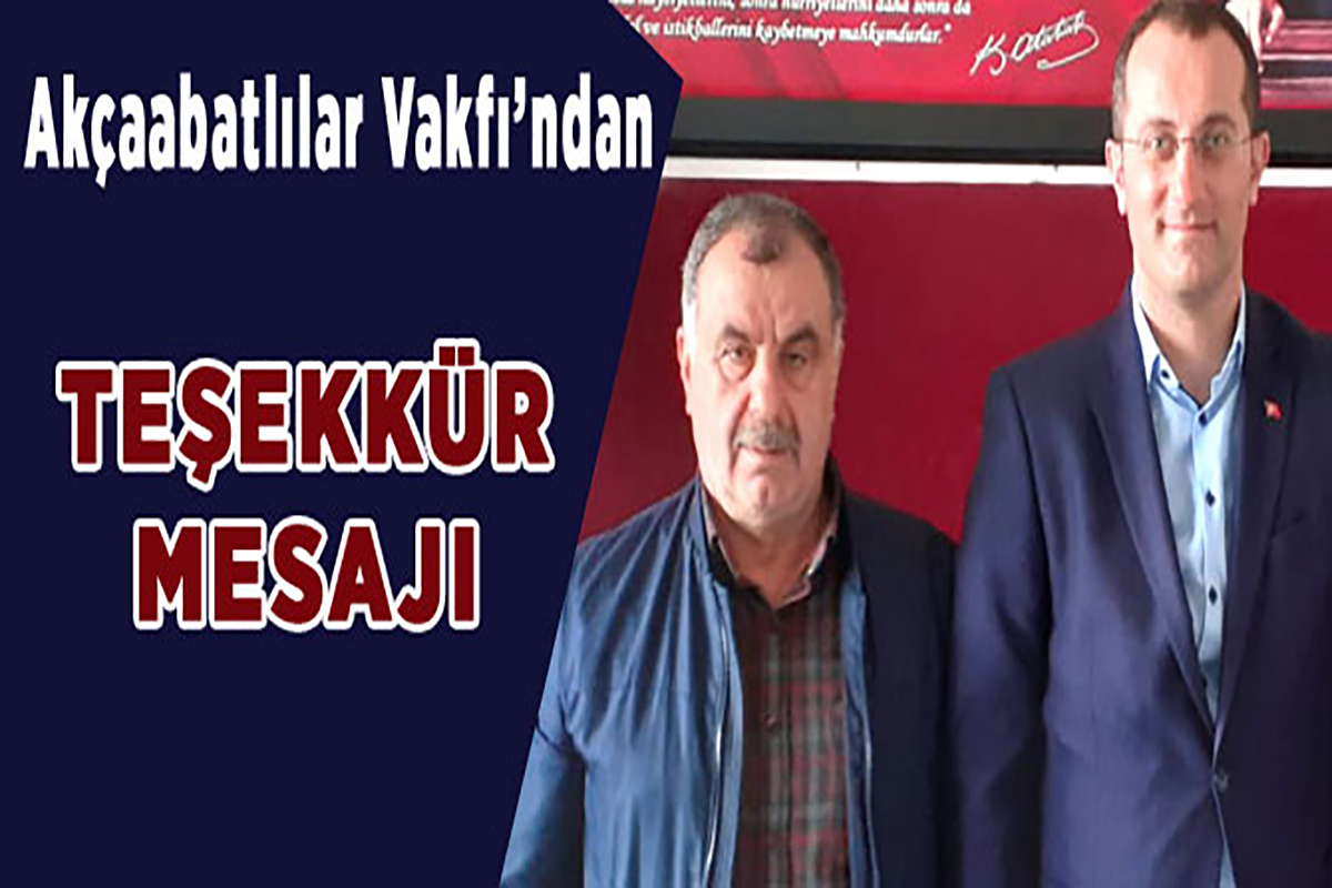 Vakıf'tan Teşekkür